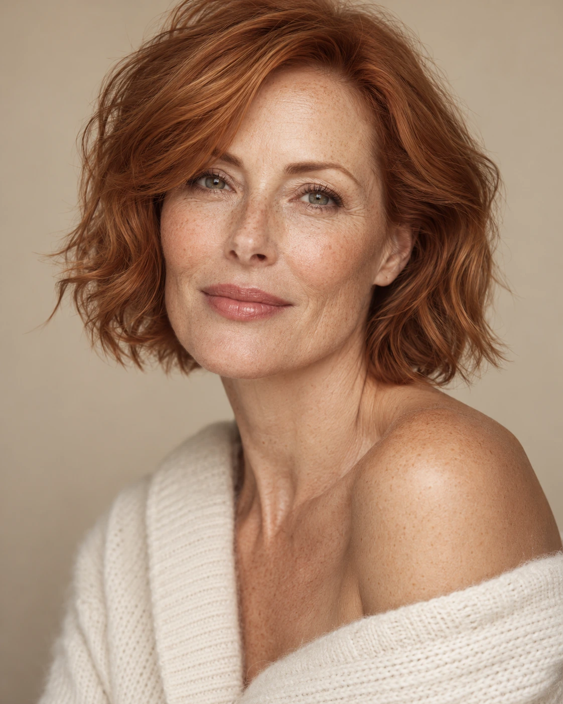 Woman with clear skin shown in profile